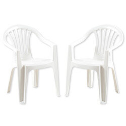 Lot de 2 fauteuils en résine polypropylène blanc MAUI - OOGarden