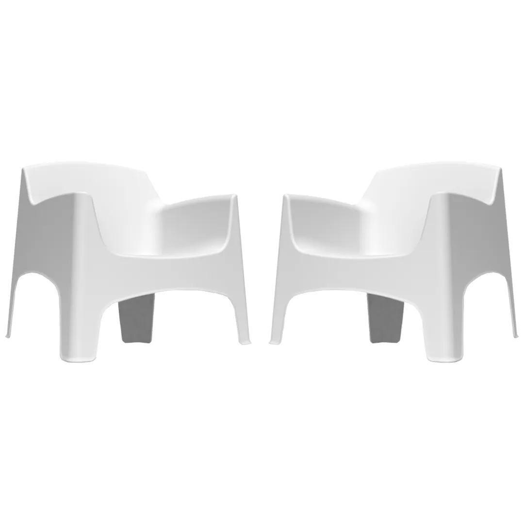 Lot de 2 fauteuils de jardin blanc IBIZA