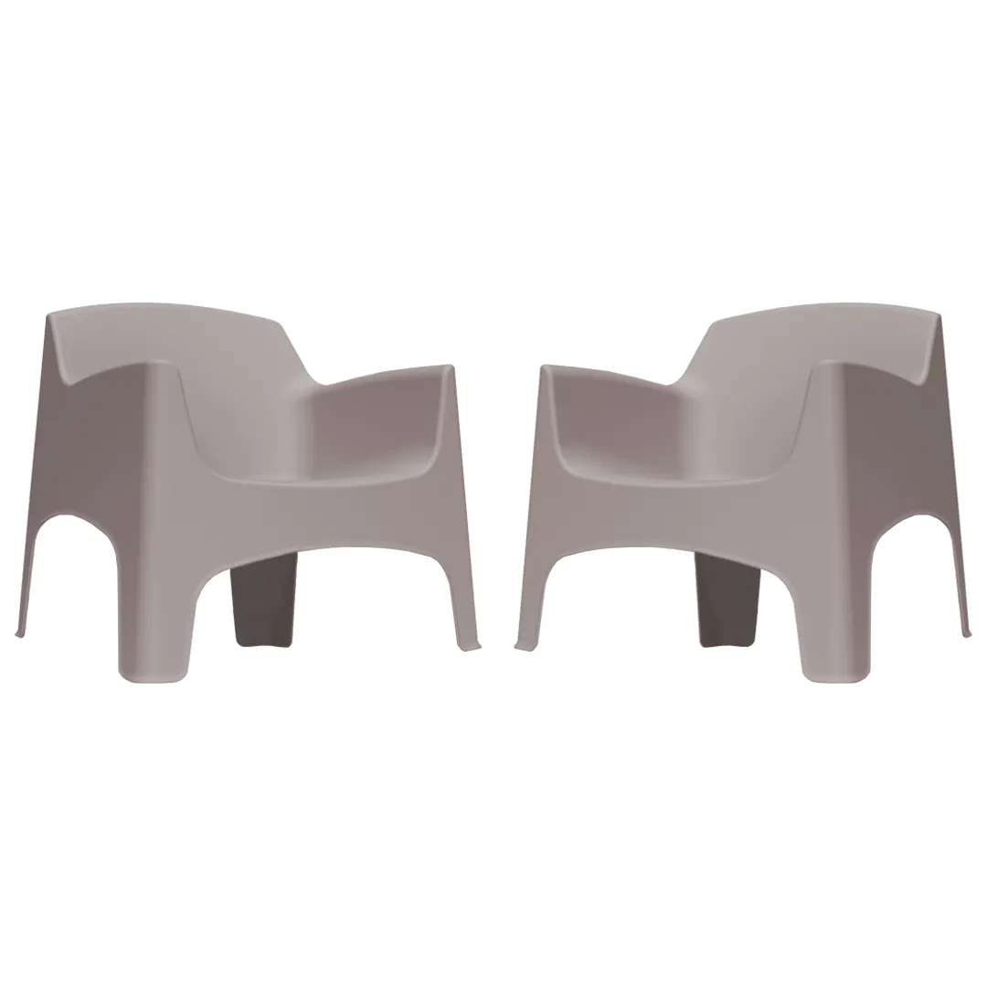 Lot de 2 fauteuils de jardin taupe IBIZA