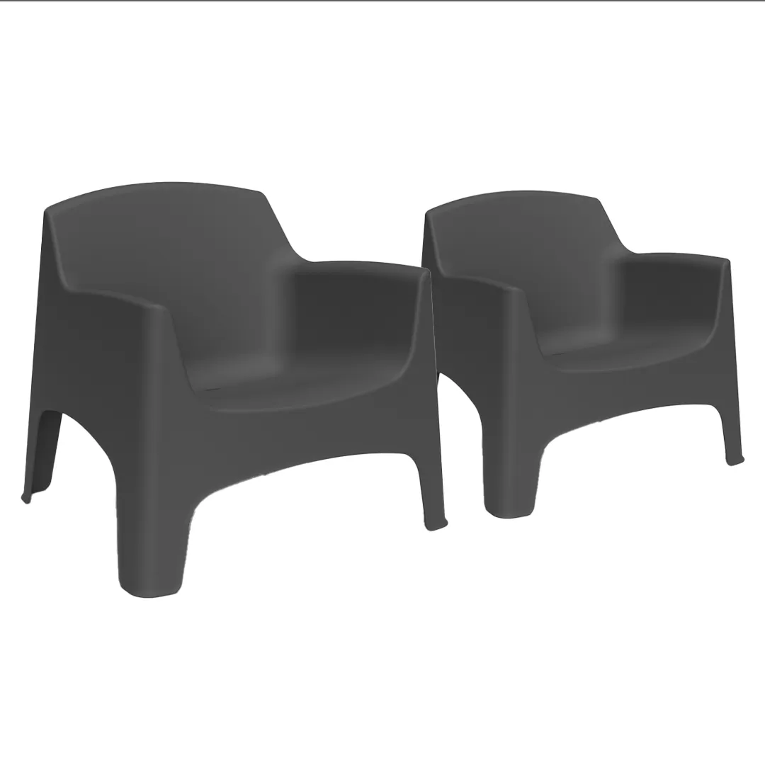 Lot de 2 fauteuils de jardin anthracite IBIZA