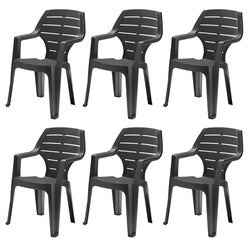 Lot de 6 fauteuils graphite MARNE - OOGarden