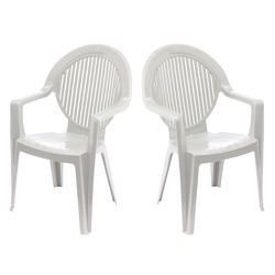 Lot de 2 fauteuils FIDJI EVOLUTION en résine blanc  - GROSFILLEX