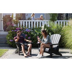 Lot de 2 Fauteuils ALPINE en résine coloris graphite  - ALLIBERT