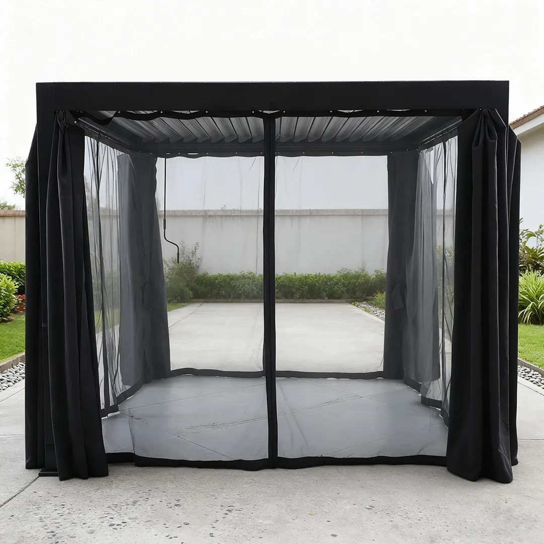 Kit Pergola bioclimatique 3x3m anthracite avec son set moustiquaire